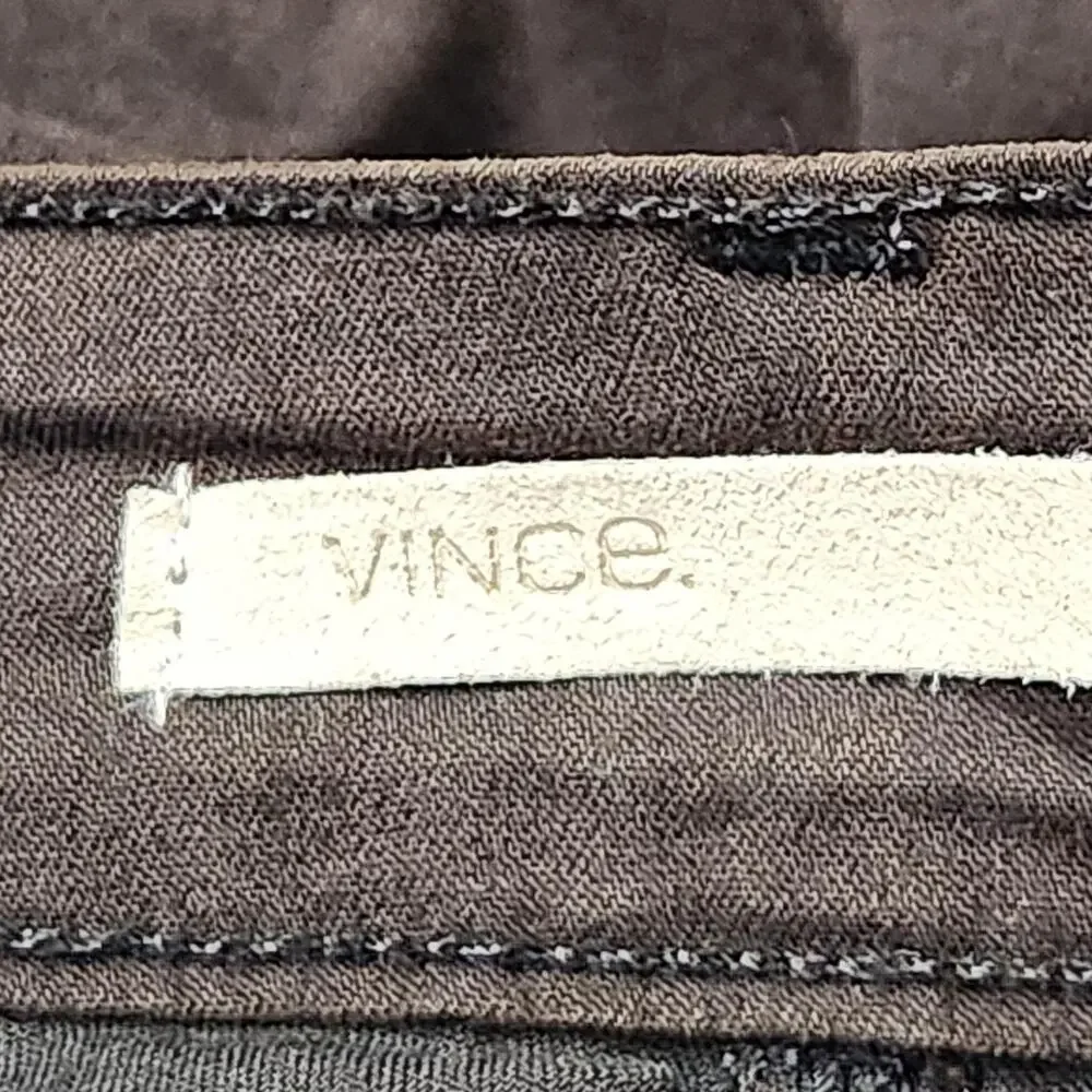 Vince Jeans Womens 30 Brown Expresso Skinny Slim Fit Ankle Zip Calgary Denim
